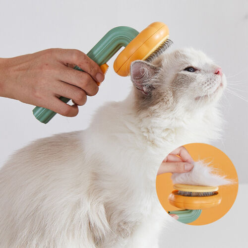 Pet Pumpkin Self-Cleaning Slicker Brush for Dogs, Cats & Small Pets